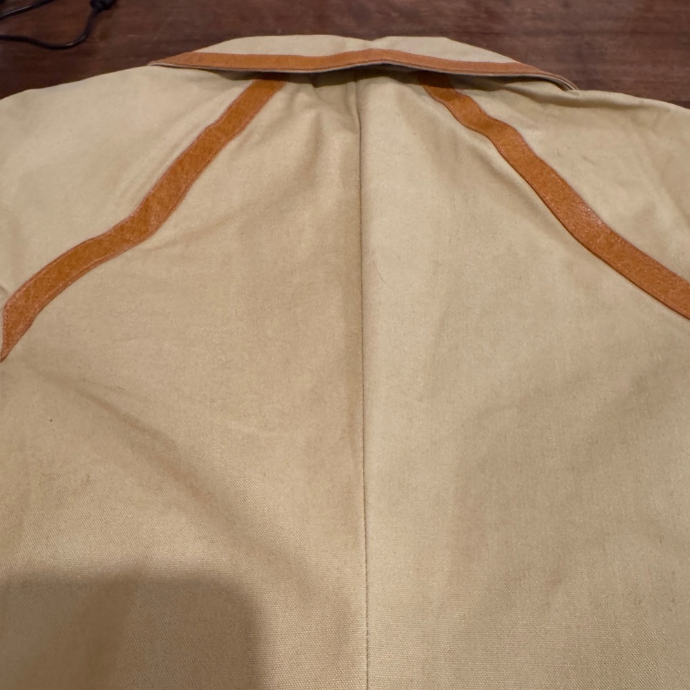 Vintage 60s John Marks London Mod Raincoat Canvas Leather Trim 1/2 Zip A-Line 10 - Picture 7 of 8